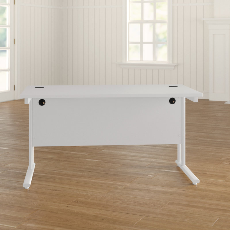 Metal Base Desk Shell, White - White, 73cm H x 140cm W x 80cm D
