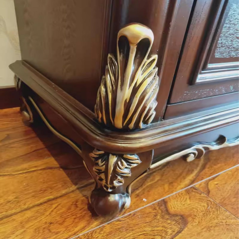 Buffet décoratif brun en bois massif