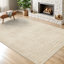 Tapis lavable à rayures rétro antidérapant (beige)-471381060-490636260