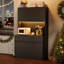 Garde-manger de cuisine avec station de charge, lumière DEL, armoire de rangement-103486927