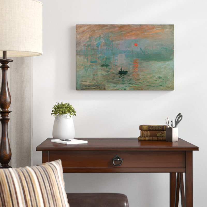 Impression sur toile tendue « impression Sunrise » par Claude Monet, H 12 po x l 16 po