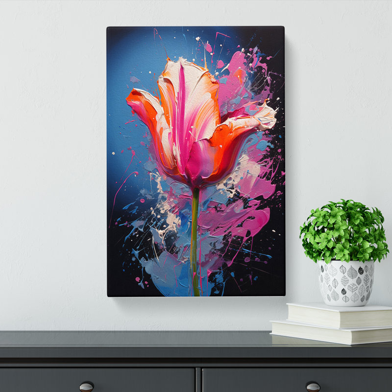 Tulip Flower Action No.2 - Wrapped Canvas, 60cm H x 40cm W x 3cm D