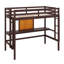 Lit mezzanine simple avec bureau et tableau d'écriture, structure de lit mezzanine en bois massif avec armoire à 2 tiroirs et barrière de sécurité pour les adolescents-1687465792-1687465799