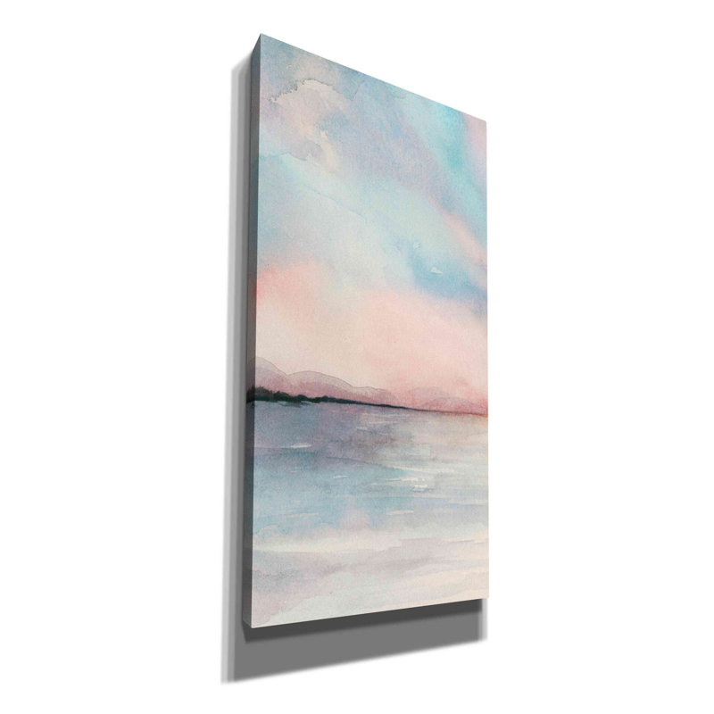 «Sea Sunset Triptych I» par Grace Popp, art mural sur toile, H 24 po x l 12 po x P 0,75 po
