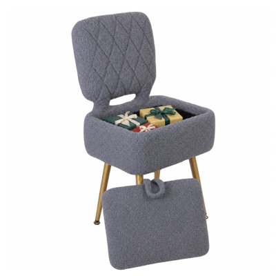 Tabouret de coiffeuse avec rangement caché Sherpa