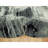 8'x8' Ebony Black Abstract Design Wool and Silk Hand Knotted Round Rug