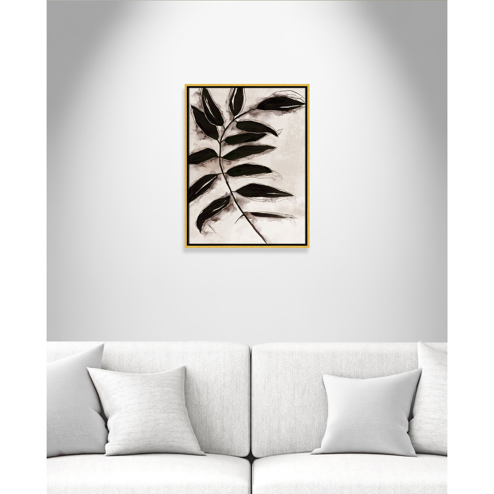 Leaves II by Eva Watts, 25.5" H x 19.5" W x 2" D, Gold Framed