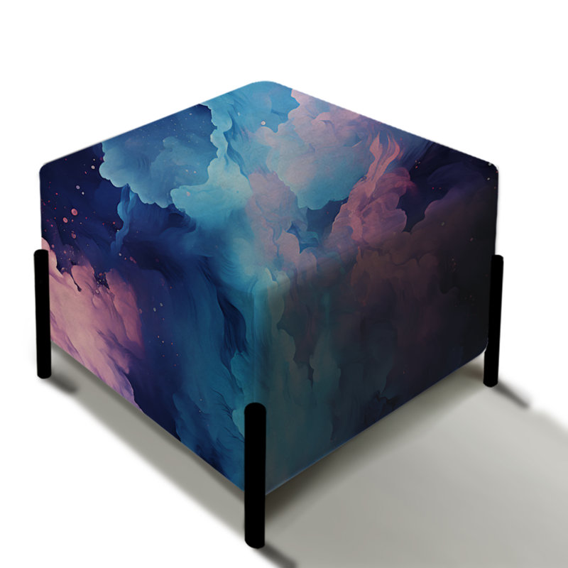 Nebula Reverie Moody Patterns - Repose-pieds carré floral