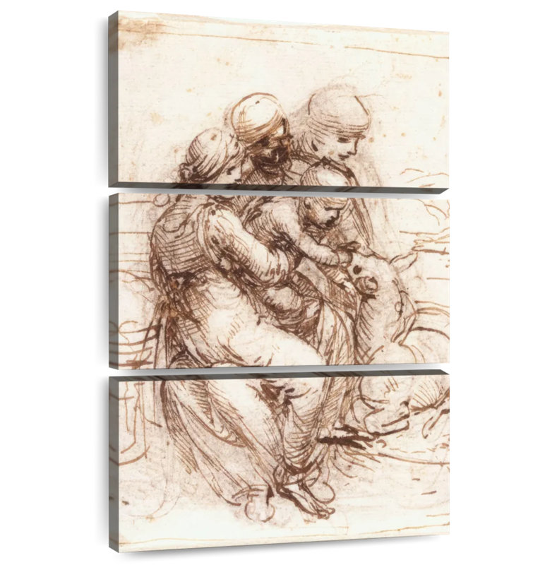 Adella, Sainte Anne, Marie, Christ, enfant et agneau, H 45 po x l 28 po