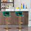 Ensemble de 2 tabourets de bar, avec repose-pieds chromé et base pivotante réglable en velours-125536141