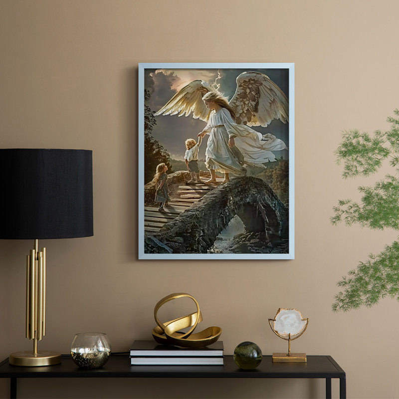 Religious Series CDXLVI, reproduction encadrée - bois massif, H 15 po x l 12 po, Bleu