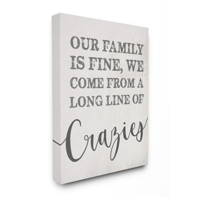«Family Of Crazies», art textuel sur toile