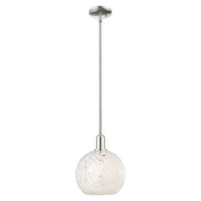 Arcadia - Mouchette blanche - Mini-luminaire suspendu avec tige 10 po 1 lumière