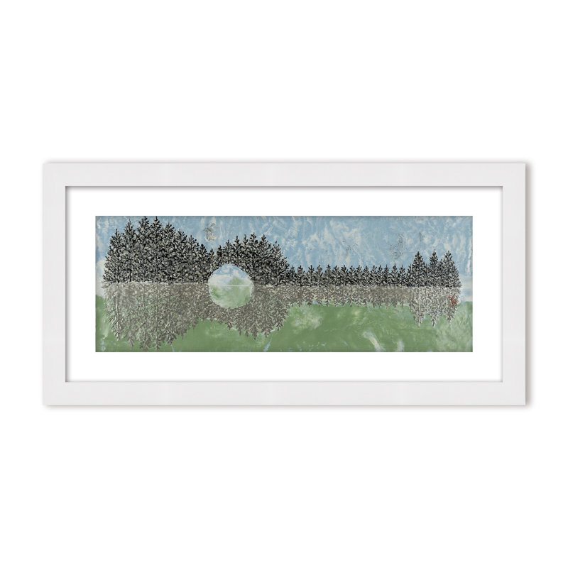 Nature Inspired "Emerald Waters" Canvas Wall Art By Karen Biery, 12" H x 24" W, Framed Print, Black