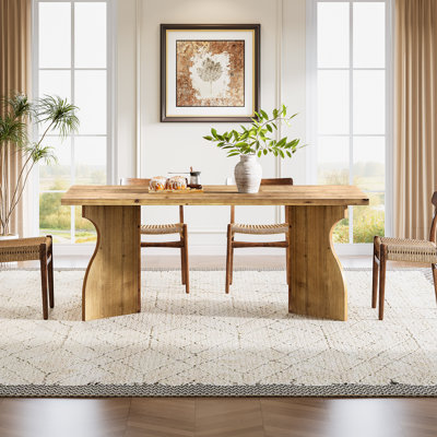 63" W. Solid Wood 6 Person Dining Table