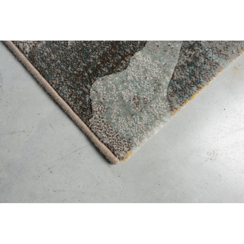 Power Loom Polypropylene Grey Rug, Rectangle 200 x 290 cm