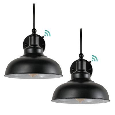 2-Pack Dusk To Dawn Sensor Gooseneck Barn Light - Farmhouse Outdoor Wall Sconce In Black And White(Bulb Not Include)