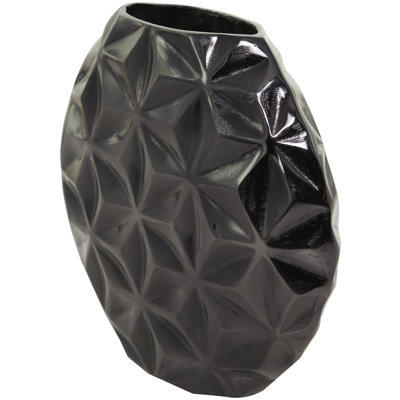 Aluminum Metal Faceted Geometric Decorative Vase