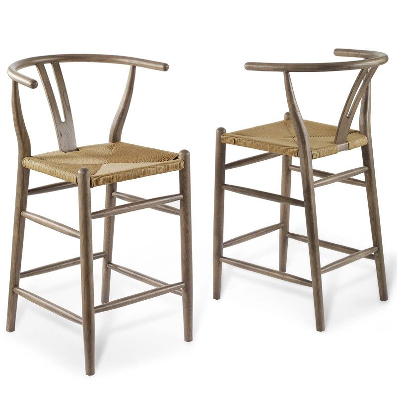 Tabouret de comptoir Amish, Blanc, Tabouret de comptoir (siège d'une hauteur de 26,5
