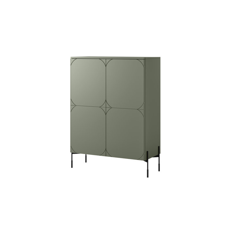 Asoni 2 Door Manufactured Wood Wardrobe, Olive