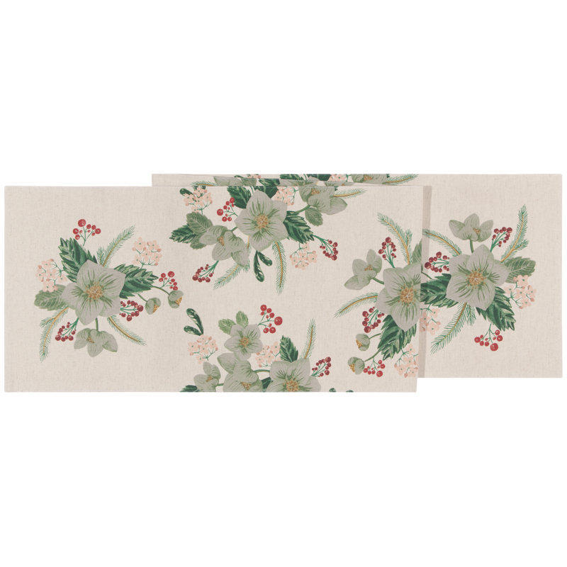 Chemin de table floral 100% coton