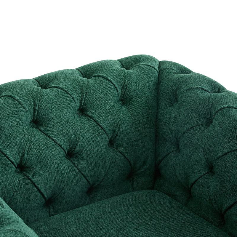 Fauteuil club pivotant rembourré Danyiel Chesterfield