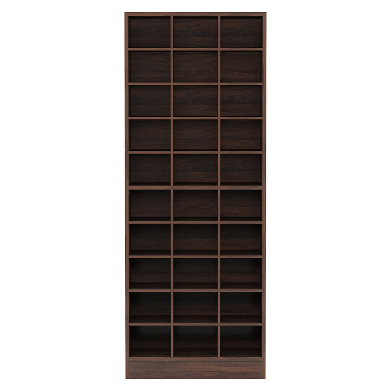 25.6 Inches 10-Tier Espresso  Wooden Shoe Storage Cabinet, Espresso