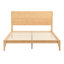 Grand lit plateforme Mid-Century moderne en bois de bambou de 12 pouces avec support en métal à lattes de bois, aucun sommier requis, assemblage facile, naturel (N701P446513N)