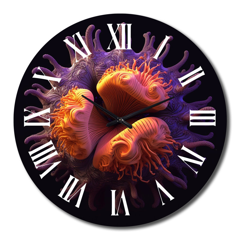 Horloge murale abstraite mauve, Grand