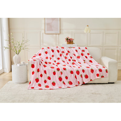 MXM FUN STRAWBERRY FLANNEL THROW 230X230 MULTI