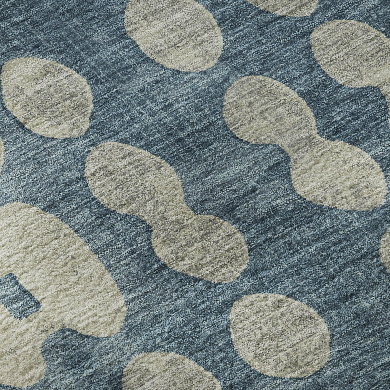 Premium Machine Washable Prisco Denim Rug, Round 8'