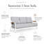 Canapé de patio en aluminium thermolaqué de 81,9 po avec coussins Sunbrella® de qualité commerciale Santorini