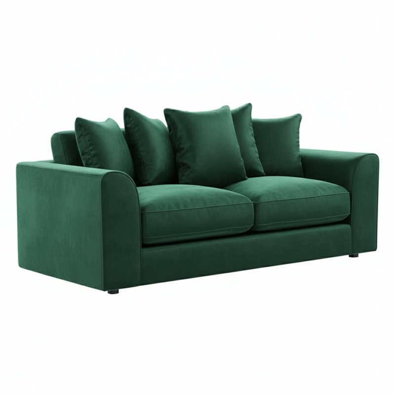 3 Seater Velvet Sofa, Green