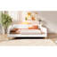 Grand lit de jour beige, revêtu de lin, 4 pieds de soutien, structure solide, polyvalent pour la décoration intérieure, lit de jour beige de construction, design moderne, assise et sommeil confortables, facile à poser