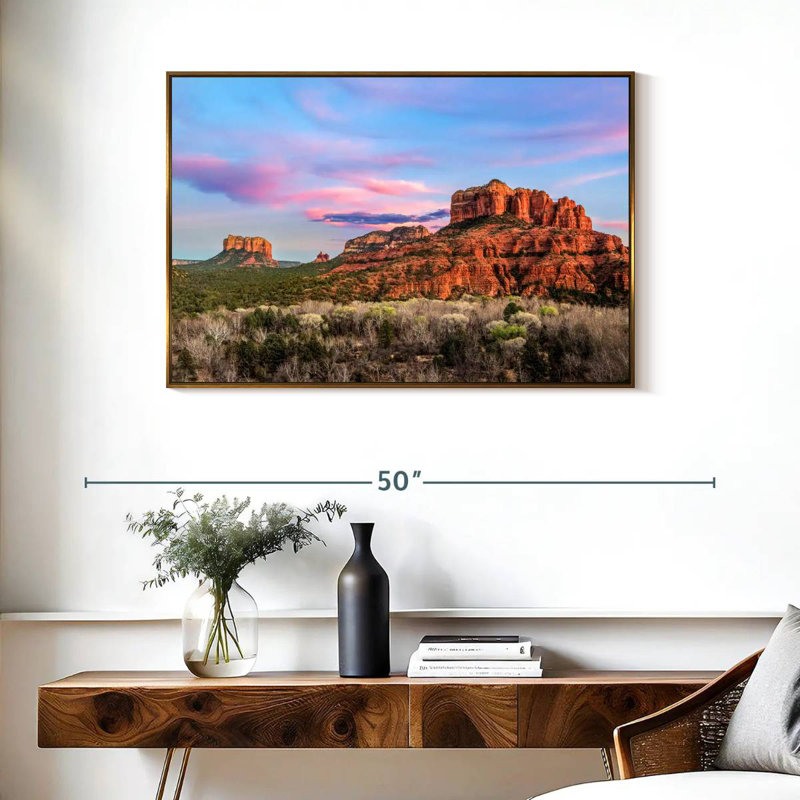 Sedona Rock Formations, Cadre flottant doré, 37 po x 25 po
