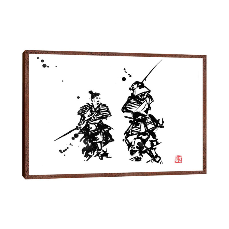 One Movement I by Péchane - Print on Canvas, Classic Brown Wood Framed, 101.6 cm H x 66.04 cm W x 3.175 cm D