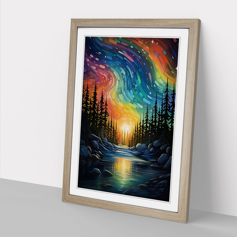 Single Picture Frame Print on Wood, Oak Framed, 64cm H x 46cm W