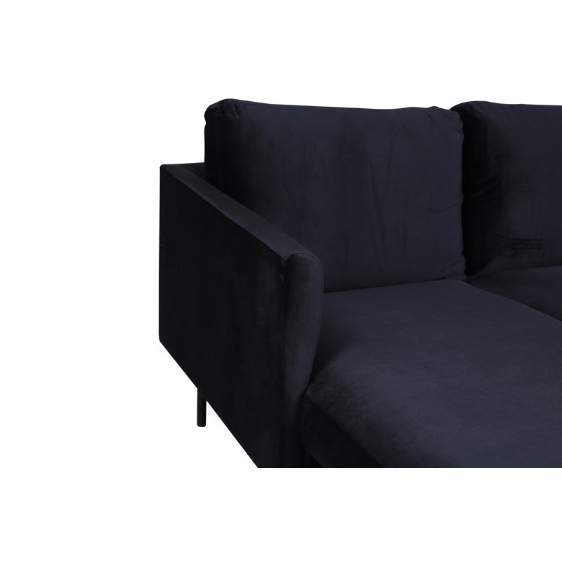Davanee 4 Seater Large Corner Sofa , Black