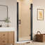 Porte de douche pivotante sans cadre pivotante en noir avec verre transparent-121696436