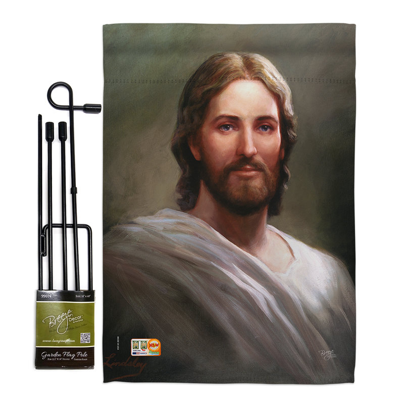 Ensemble de 2 drapeaux en polyester 2 côtés savior inspiration et impressions religieuses