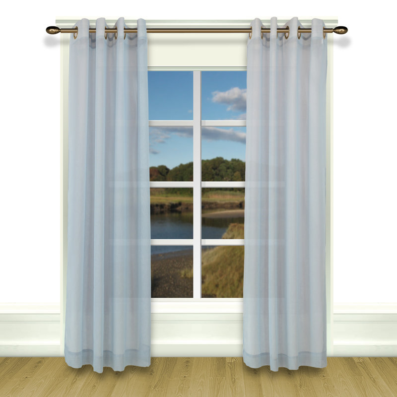 Stepanie Semi Sheer Curtain Single Panel, 52" W x 63" L, Ivory