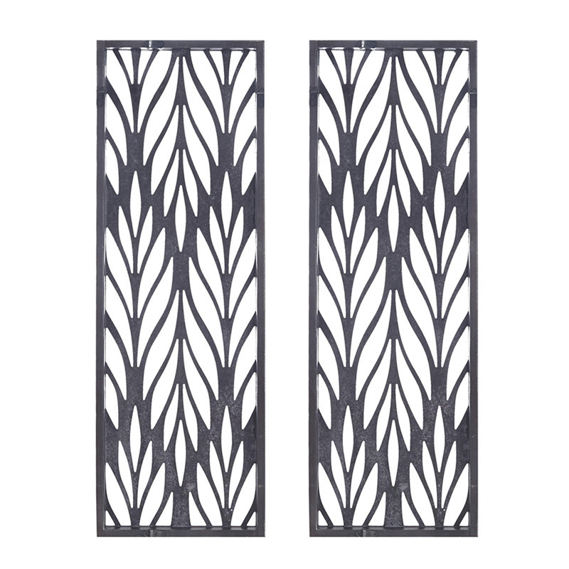 Grey Laser Cut Wood 2-Piece Panel Wall Decor Set