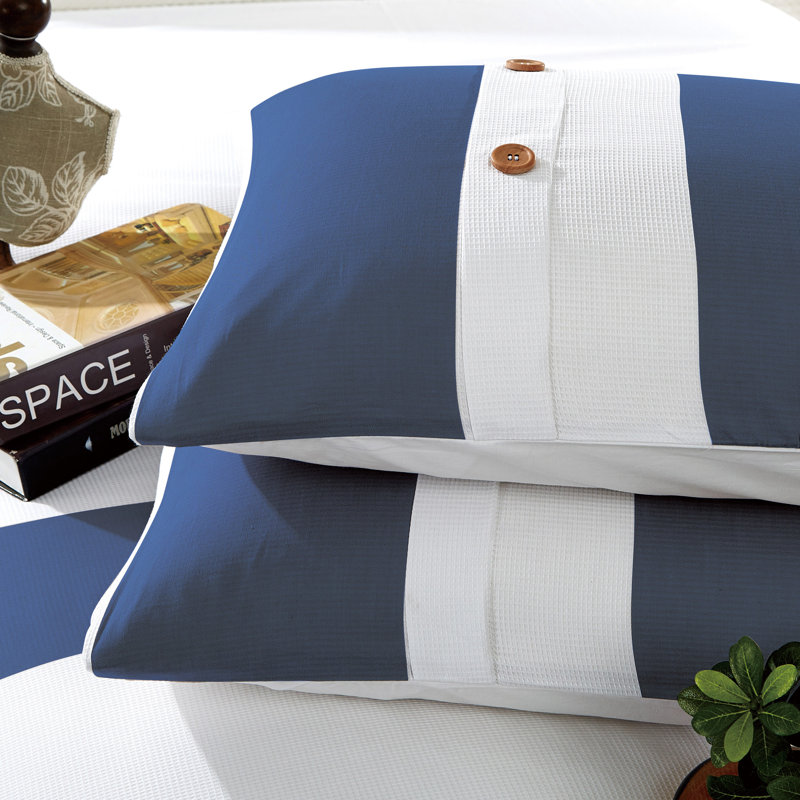 300 Thread Count Cotton Coastal Stripe Duvet Cover Set, King/California King Duvet + 2 Sham