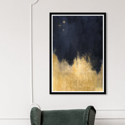 Étoiles dans la nuit - Reproduction d'art graphique sur papier