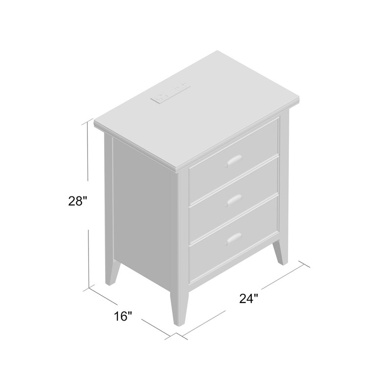Laurent Nightstand with Drawer, Door with USB-C Fast Charging Station and AC/USB Outlet, Chocolate Cherry, Individual