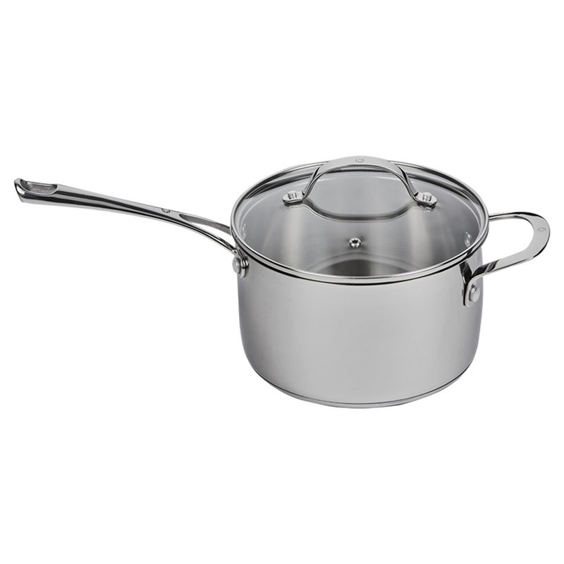 Non-Stick Stainless Steel Saucepan with Lid, 3.6 qt