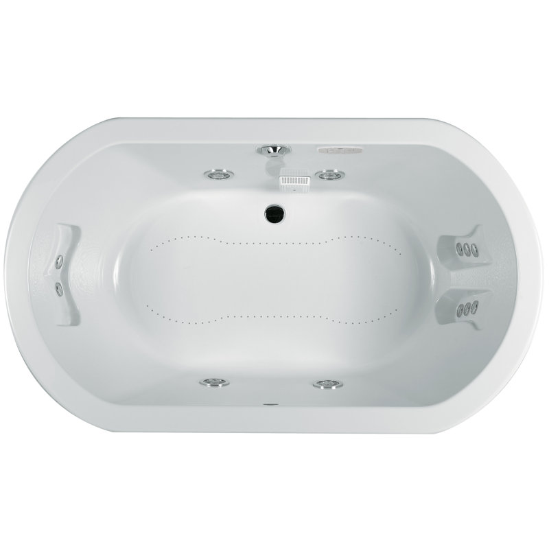 Anza™ Salon Chromatherapy 60" x 42" Drop in Combination Bathtub, White