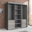 Armoire grise 71 "avec miroir Monaco 71"-1337071385