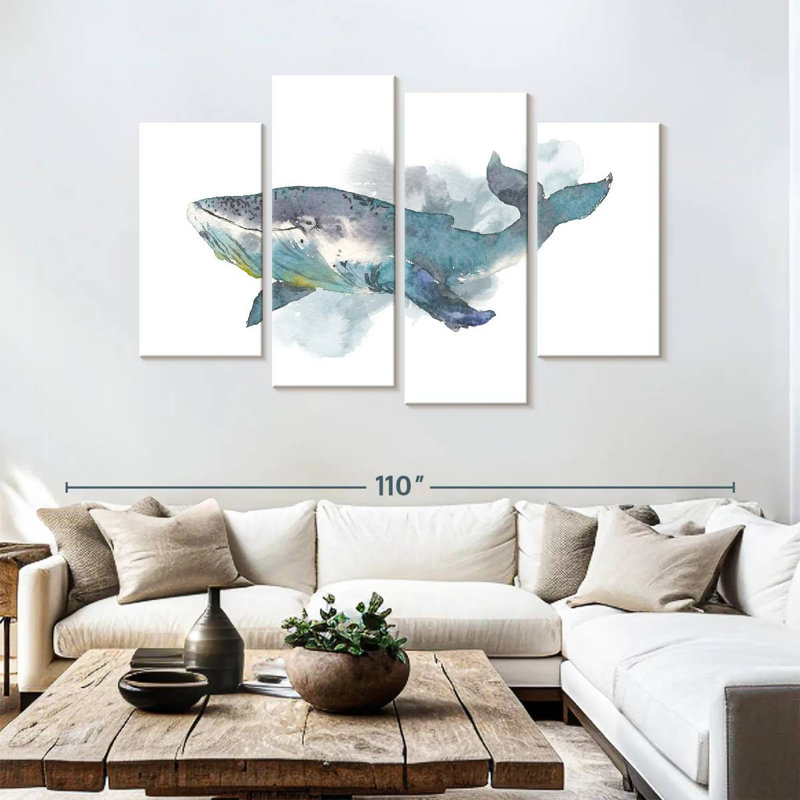 Ronce de baleine à l'aquarelle, H 54 po x l 84 po
