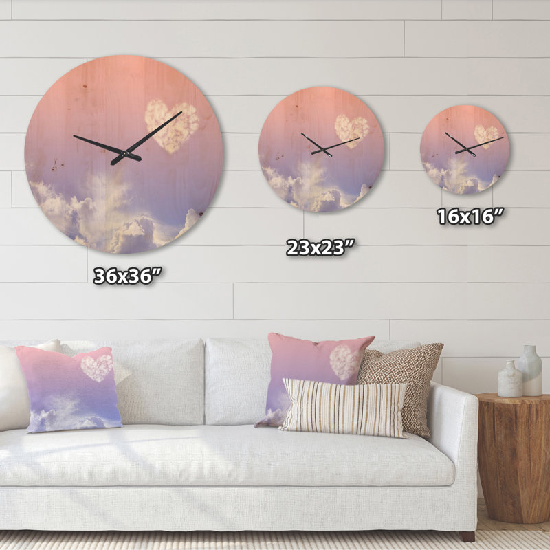 Love Is in the Air - Horloge murale moderne en bois, Grand